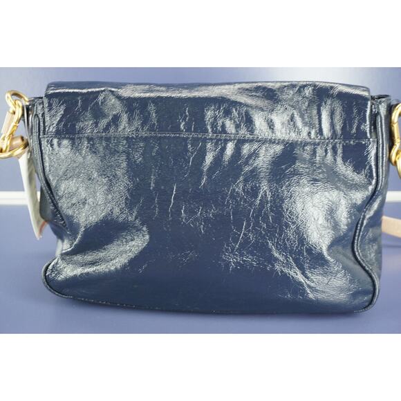Marc Jacobs by Blue Patent Lea Shoulder Crossbody Flap Bag - Picture 3 of 11